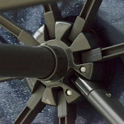 Image of a blue cantilever parasol with solar lights