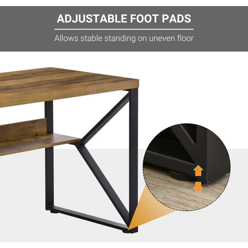 Home Office Desk, Shelf, Computer Table, Black/Brown