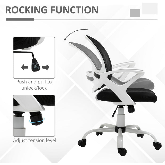 Black Mesh Office Chair with Lumbar Support & Armrests