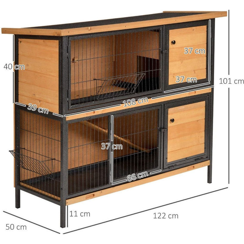 2 Floor Wooden Rabbit Hutch