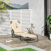 Folding Sun Lounger With Face Hole Outsunny