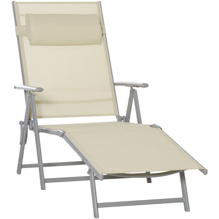 Folding Sun Lounger With Pillow