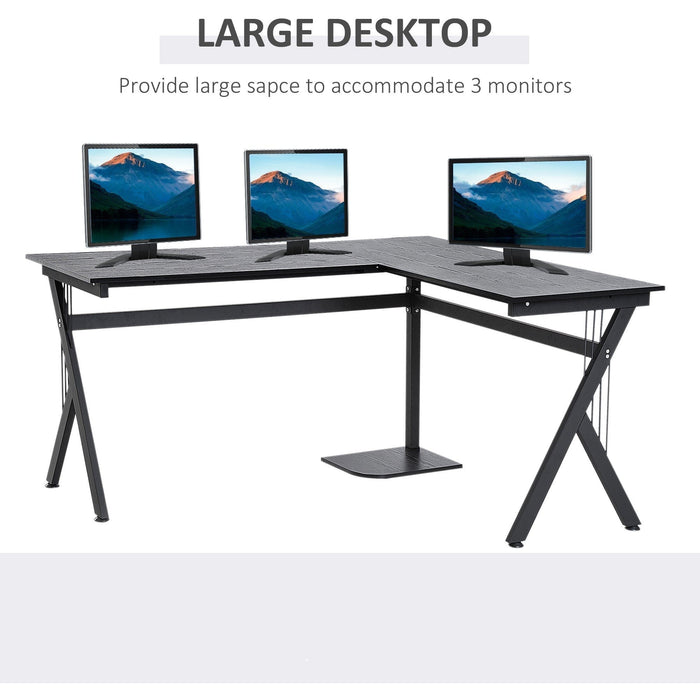 L Shaped Gaming Desk, Laptop Workstation with CPU Stand