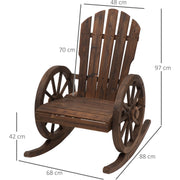 Adirondack Rocking Chair, Carbonized Wood Outsunny