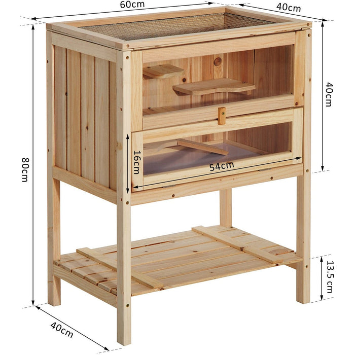 3-Tier Wooden Hamster Cage