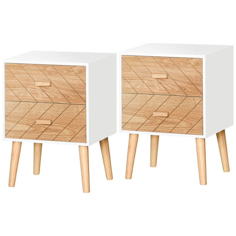 Nordic Bedside Tables Set of 2 Homcom
