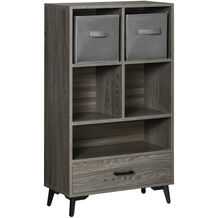 Grey Bookcase & Storage Cabinet Combo