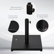 Metal Parasol Stand - Adjustable Knob, Black Outsunny
