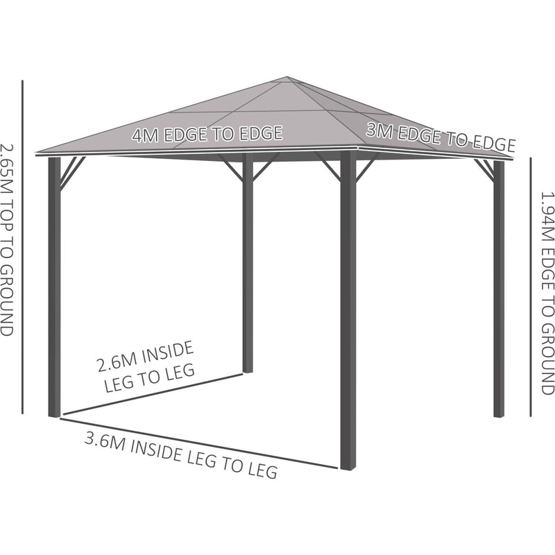 Metal Frame Hard Top Gazebo, Stylish Hot Tub Shelter