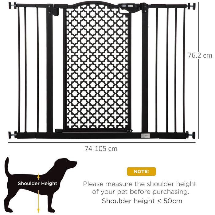 Door Gate For Dogs, Pressure Fit, 74-80cm, Black