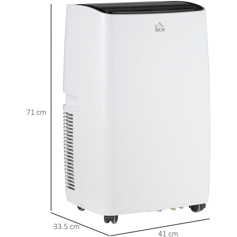 HOMCOM 14,000 BTU Portable Air Conditioner Dehumidifier Cooling Fan for Room up to 40m², with Remote, LED Display, 24H Timer, Window Mount Kit, White Homcom