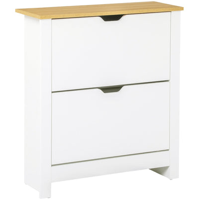 Shoe Storage Cabinet, 4 Shelves 2 Drawers - Modern Unit Homcom