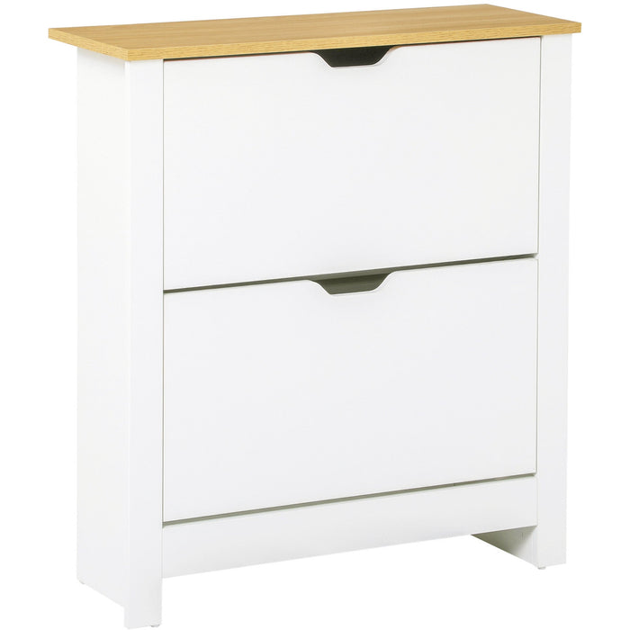 Shoe Storage Cabinet, 4 Shelves 2 Drawers - Modern Unit