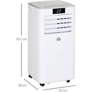 HOMCOM 10000 BTU Mobile Air Conditioner Portable AC Unit for Cooling Dehumidifying Ventilating with Remote Controller, LED Displa, White Homcom