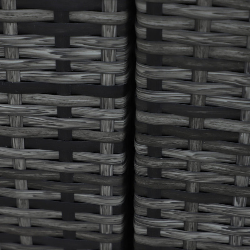 7 Seater Rattan Sofa Set with Wicker Table - Grey