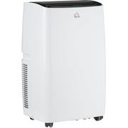 HOMCOM 14,000 BTU Portable Air Conditioner Dehumidifier Cooling Fan for Room up to 40m², with Remote, LED Display, 24H Timer, Window Mount Kit, White Homcom