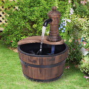 Garden Water Fountain with Plug In Electric Pump for Easy Relaxation Carbonised Wood Outsunny