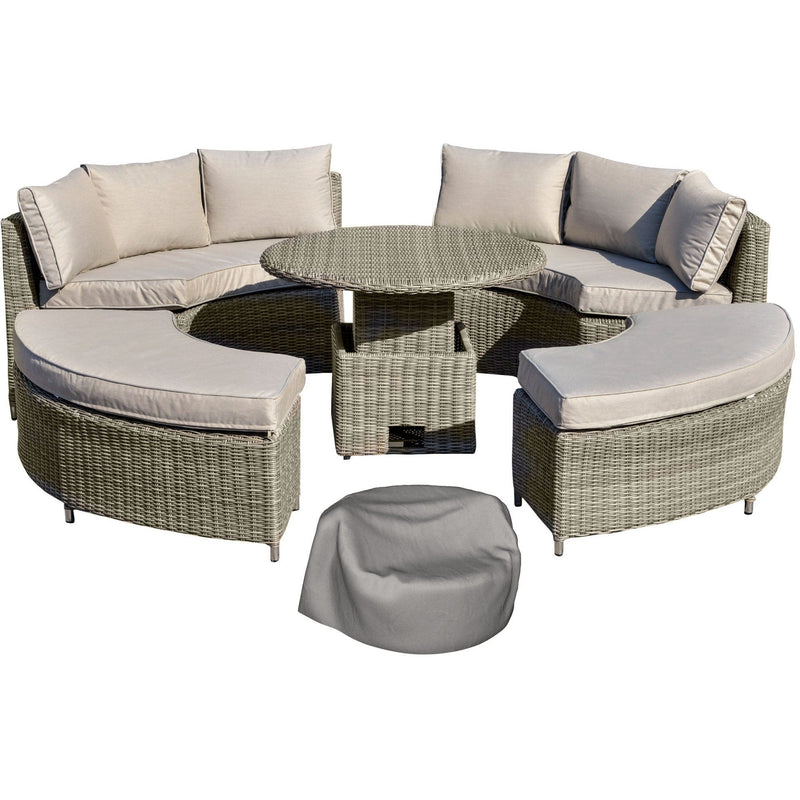 Image of an 8 Seater Round Rattan Garden Furniture Set