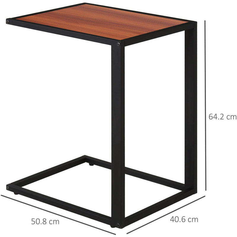 C Shaped Side Table, Metal Frame for Living Room, Bedroom