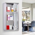 Wall Mounted Medicine Cabinet, Stainless Steel, Lockable Kleankin