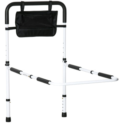 White Adjustable Safety Bed Rail for Seniors Homcom