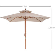 Pagoda Style Large Patio Parasol Outsunny