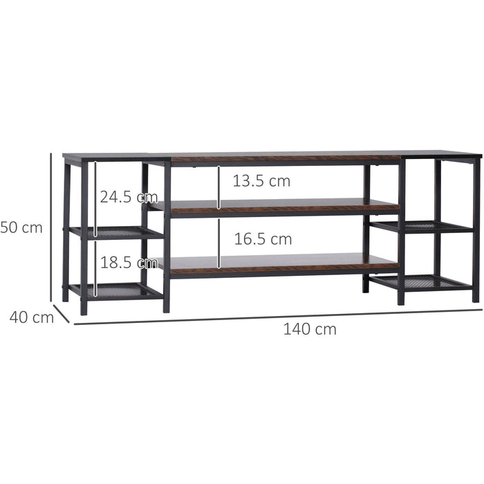 Industrial Stand for 65" TV, Black/Brown