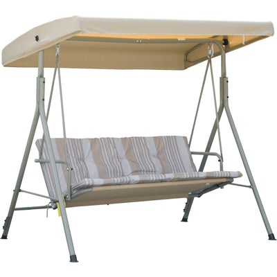 3 Seat Garden Swing Chair With Canopy Outsunny