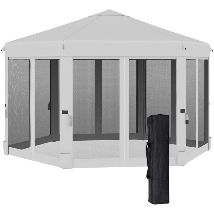 Hexagonal Pop Up Gazebo With Sides, Travel Case, 3.2m