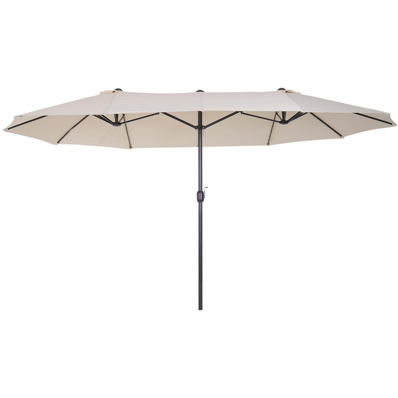 4.6m Double Sided Parasol, No Base, Beige Outsunny