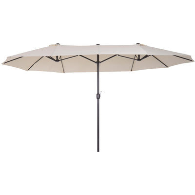4.6m Double Sided Parasol, No Base, Beige Outsunny
