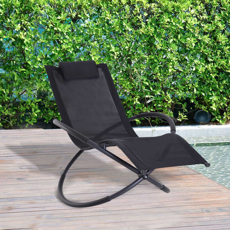 Grey Orbital Rocking Zero Gravity Chair Outsunny