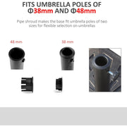 Square Parasol Base, 15kg, Bronze Outsunny