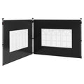 Outsunny Gazebo Side Panels, Sides Replacement with Window for 3x3(m) or 3x4m Pop Up Gazebo, 2 Pack, Black Outsunny