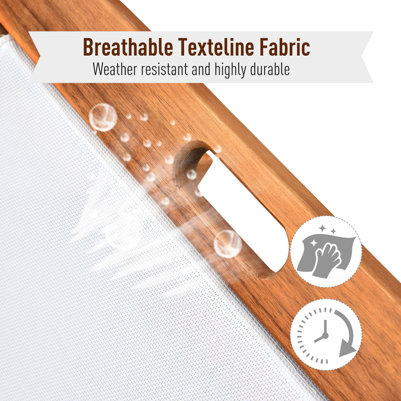 Acacia Wooden Sun Lounger With Wheels