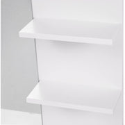 kleankin Modern Bathroom Mirror, Wall-mounted Vanity Mirror with 3 Tiers Storage Shelves for Make Up, White Kleankin