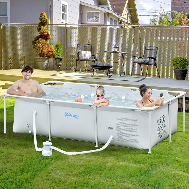 8ft Steel Frame Pool Set, Filter Pump, Rust Resistant Outsunny