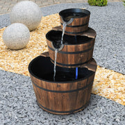 Wooden Water Pump Fountain, Cascading Garden Feature Outsunny