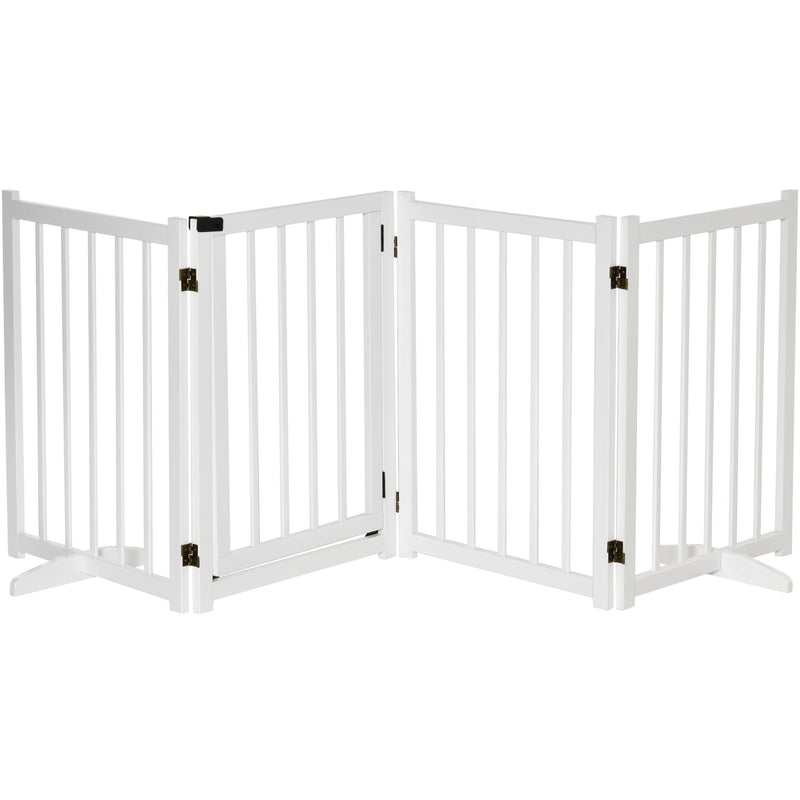 Wooden Dog Gate Indoor, Foldable, Freestanding, 80 x 237.5cm