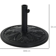 Outsunny Round Parasol Base Heavy Duty Cement Stand Umbrella Holder Garden Outsunny
