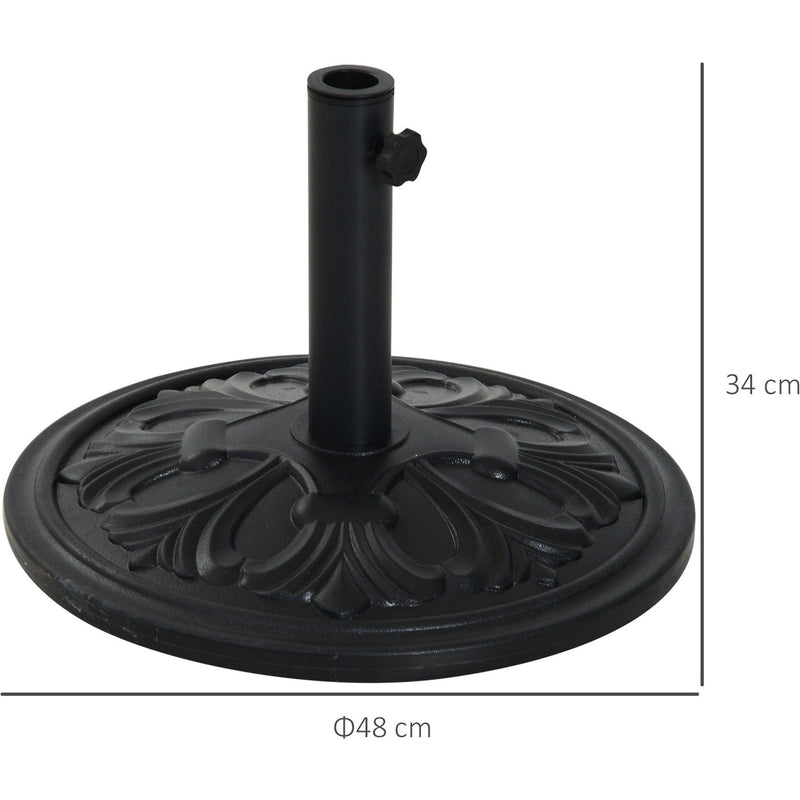 Outsunny Round Parasol Base Heavy Duty Cement Stand Umbrella Holder Garden Outsunny