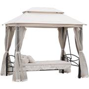 Outdoor 2-in-1 Convertible Garden Swing Chair Bed Outsunny