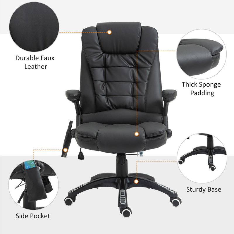 Black High-Back Massage Executive Chair with Tilt