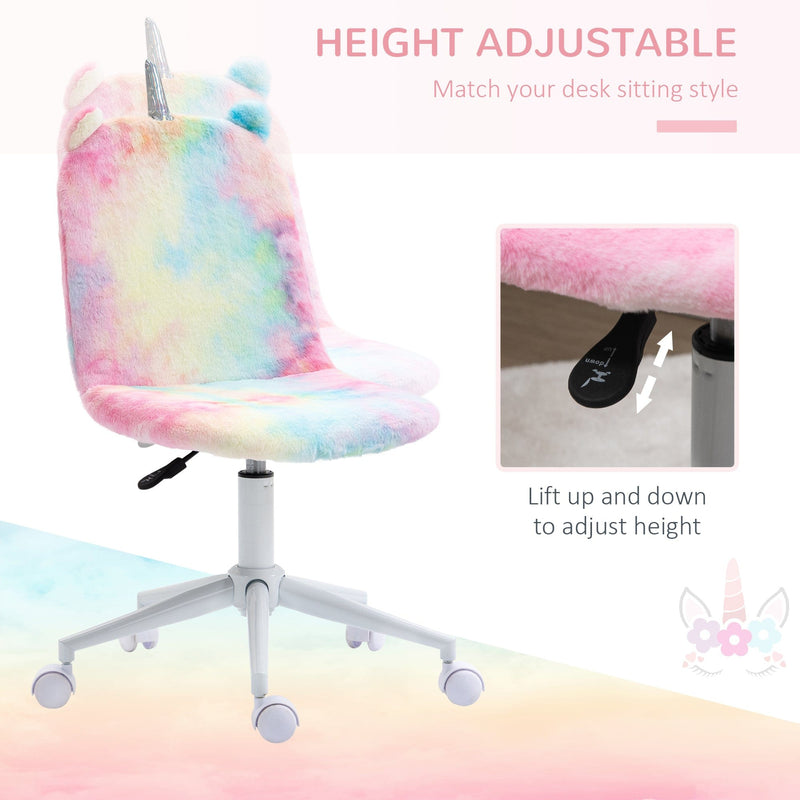 Fluffy Unicorn Office Chair Multi-Colored