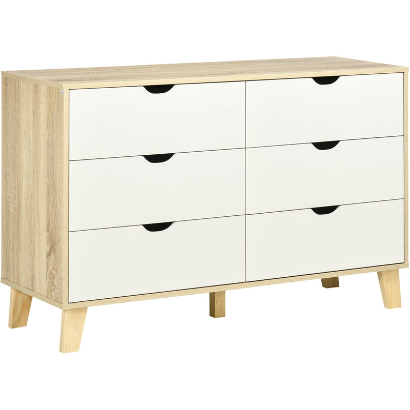 Scandi 6 Drawer Wide Chest of Drawers