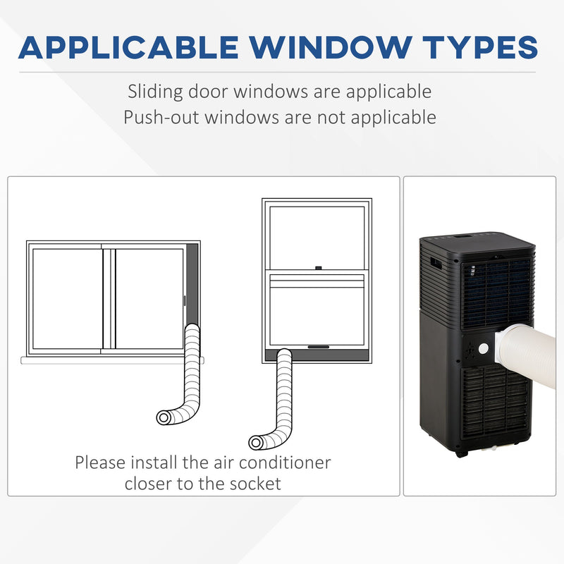 8000 BTU Portable AC w/ Remote, LED, 24Hr Timer Homcom