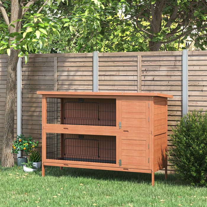 Large Outdoor Rabbit Hutch, 2 Tier