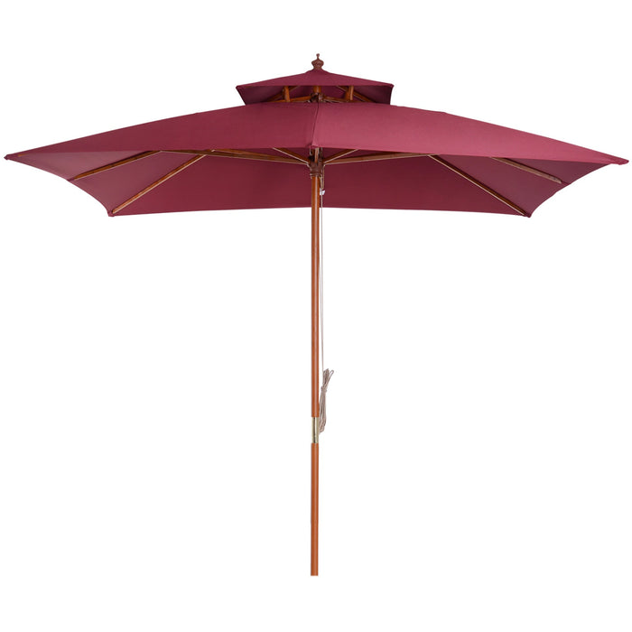 3m Patio Parasol Umbrella, Wine Red