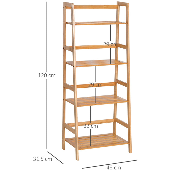 4-Tier Ladder Shelf, DIY Plant Storage, White