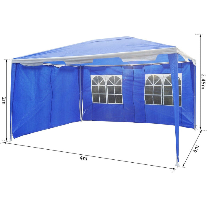 3x4 Gazebo With 2 Sides, Marquee Party Tent, Patio, Garden